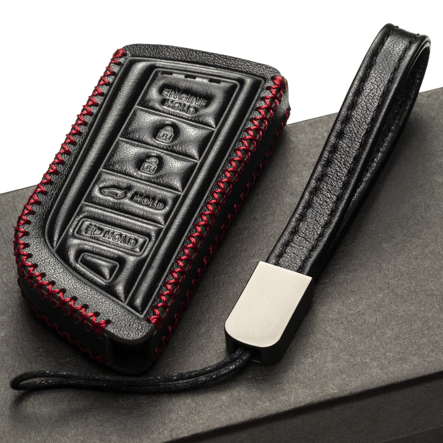 Vitodeco Genuine Leather Smart Key Fob Case with Leather Key 