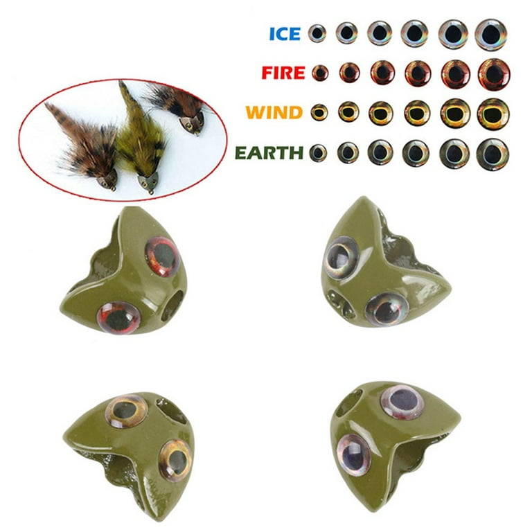 20Pcs 4D Fishing Lure Eyes Artificial Holographic Lure Eyes DIY Fly Fishing  Lures Fly Tying Materials (Random Color 5mm 0.2inch) 