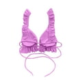thumbnail image 7 of Wycnly Sexy Swimsuits for Women Bikini Sets Ruffle Strappy 2 Pieces Swimsuits Split Bathing Suits Sleeveless V-Neck Solid Swimwears Purple L Clothes, 7 of 7