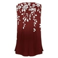 thumbnail image 4 of Plus Size Tank Tops for Women Trendy Floral Print Flowy Crew Neck Sleeveless Shirts Summer Casual Loose Tops (5XL, Wine 1), 4 of 5