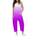 thumbnail image 2 of ATOGUTA Girls Jumpsuits Size 5T-14 Spaghetti Strap Loose Romper Kids Casual Sleeveless Overalls with Pockets Purple, 2 of 5
