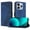 Blue, variant on Wallet Case for Xiaomi Redmi Note 14 4G with Card Holder, Cash Pocket, Kickstand, Magnetic Clasp & Wrist Strap, Geometric Texture Folio Cover Purple