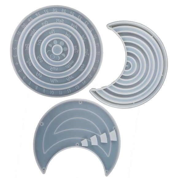 Inteprter Juego de moldes de silicona para placa colgante de calendario Molde de placa colgante de silicona Calendario perpetuo con barras de escala Molde Artesanía Inteprter HA013150-00