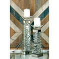 thumbnail image 3 of DecMode Silver Glass Mirrored Candle Holder, 3 of 8