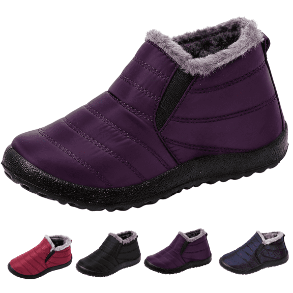 CHICVOMEY Comfort Snow Boots for Women Winter Boot with Warm Fur Lined Ankle Booties Slip On Waterproof Short Boots for Women&Men