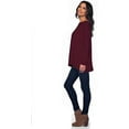 thumbnail image 5 of Jack David Piko Style Women's Famous Top Casual Oversized Soft Loose Fit Drop of Shoulder Boat Neck (Long Sleeve), 5 of 5