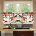 thumbnail image 4 of Yayeee Kitchen Curtains Tier Set of 2 Light Filtering 57"x24" Over Sink Window Panels, Strawberry Pattern, 4 of 7