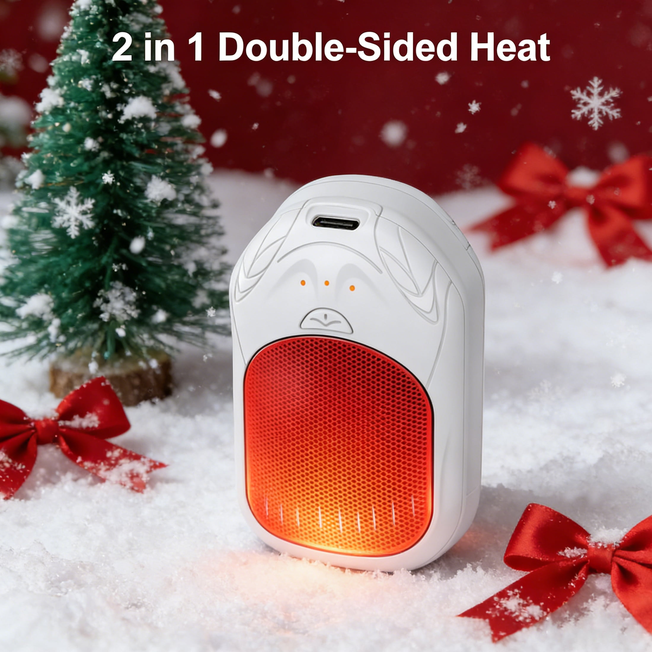 OUTJUT 2-Pack Hand Warmers Rechargeable 6000mAh Portable Pocket Warmer, 3 Heating Modes USB Split Rechargeable Hand Warmer Suitable for Outdoor Sports, Camping, Ideal Gift for Christmas, Black/White