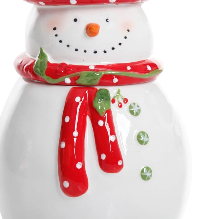 〇Ga左1006 スノーマン クッキージャー 陶製 Gibson Gibson Home, Snowman Cookie Jar, 7.5