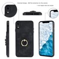 thumbnail image 4 of Compatible with iPhone XR Case Wallet with Card Holder, 360°Rotation Finger Ring Holder Kickstand Premium PU Leather Soft TPU Anti-Drop Back Phone Cover For iPhone XR, Black, 4 of 8
