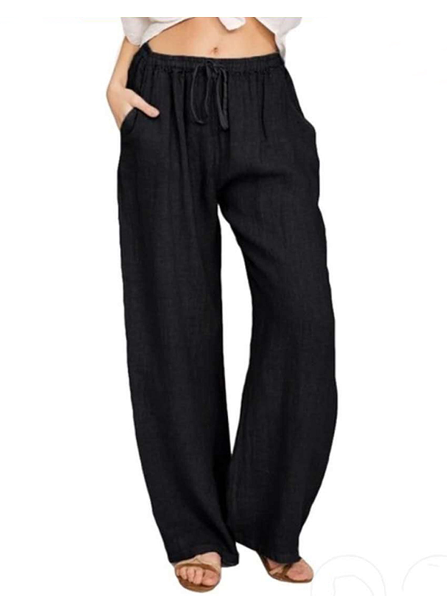 TOPUNDER Casual Point Stretchy Wide Leg Palazzo Lounge Pants for Women 