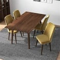 thumbnail image 6 of Alpen Mid Century Modern Solid Wood Walnut Kitchen Table and Chairs for 4, 6 of 6