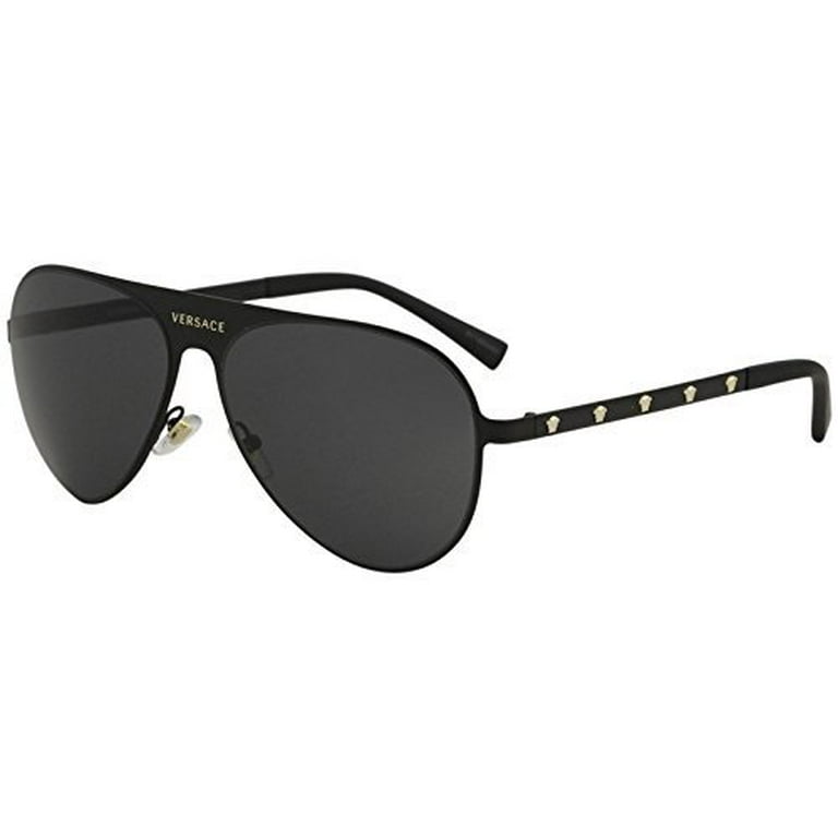 compression Collapse two Versace Women's Aviator Sunglasses, Matte Black/Grey, One Size - Walmart.com