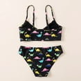 thumbnail image 5 of XDZJLR Swimsuit for Girls for 2 Piece Sport Dinosaurs Prints High Waist Bikini Set Swimwear Yellow 5-6 Years, 5 of 5