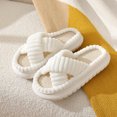 thumbnail image 4 of Pantuflas Peludas Con Punta Abierta para Mujer Acogedoras Banda Cruzada Felpa Otoño E Invierno, 4 of 9