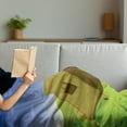 thumbnail image 3 of Colorful Soft Flannel Fleece Throw Blanket, Little Kid Sitting on a Trunk Camp Life Tent Joyful Panorama Illustration, Cozy Plush for Indoor and Outdoor Use, 50" x 60", Green Brown Blue, by Ambesonne, 3 of 5