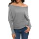 thumbnail image 1 of Sudadera de manga larga con hombros descubiertos, informal, holgada, de moda, para mujer, 1 of 6