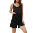 thumbnail image 4 of Unique Bargains Womens 2 Pack Satin Cami Silky Strap Top Lounge Pajama Camisole Black M, 4 of 6