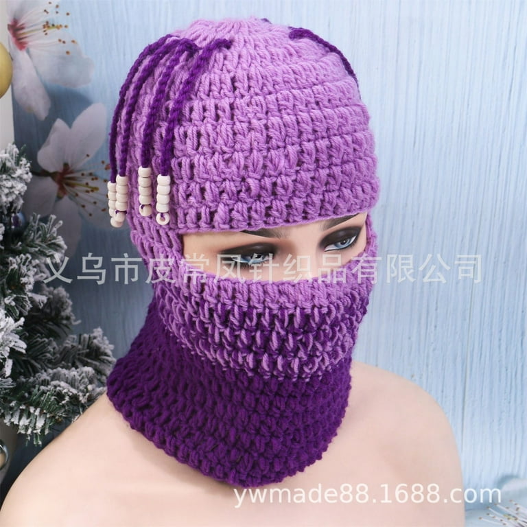 帽子 MacMahon Knitting Mills. Balaclava-Peace Balaclava Face Mask Beanie Hats, 2 in 1 Knitted Beanie for