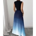thumbnail image 3 of Women's Maxi Dress Ombre Mock Neck Sleeveless Pleated A Line Flowy Long Dresses, 3 of 5