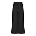 thumbnail image 3 of ZVNAΖH Pants for Women Casual Wide Leg Cotton Linen Loose Elastic Waist Pants for Women, 3 of 6