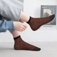 thumbnail image 2 of Fuzoiu Dark Brown Glitter Print Adult Socks, Crew Moisture-wicking Socks, Unisex Cushion Crew Socks,Casual Sports Ankle Socks, 2 of 7