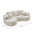 thumbnail image 2 of GDF Studio 106" Modern Curved Sectional Sofa Cloud Couch, 4 Seater Chaise Lounge with 7 Pillows, Grey, 2 of 2