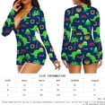 thumbnail image 2 of Mono Con Estampado De Dinosaurios Mono ajustado para mujer Mamelucos navideños elásticos Estilo sexy Casual para Año Nuevo Kuymtek L Verde para Mujer, 2 of 6