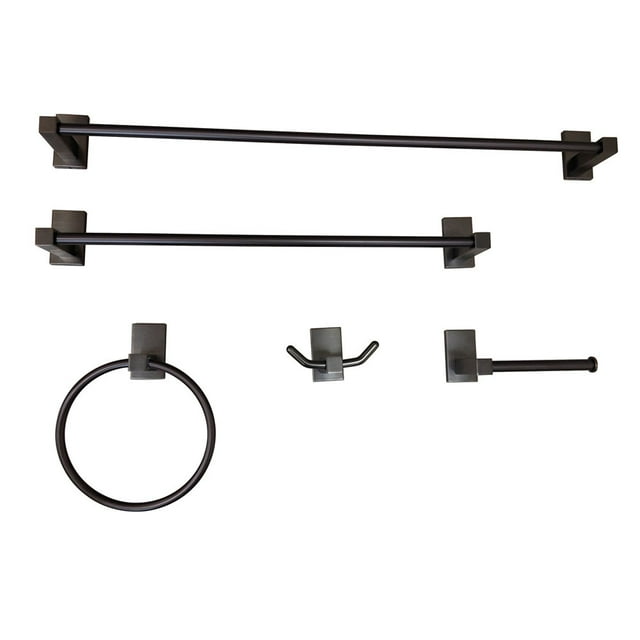 Kingston Brass 5 Piece Bathroom Accessory Set w/ Towel Bars, Oil Rubbed Bronze