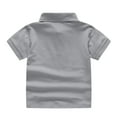 thumbnail image 5 of CCRFTGI Polo Shirts for Boys 2025 Summer Pique Boys Shirts Casual Lapel Collar Dark Gray Shirts Plain Short Sleeve School Uniform T Shirt,Dark Gray 10-11 Years, 5 of 5