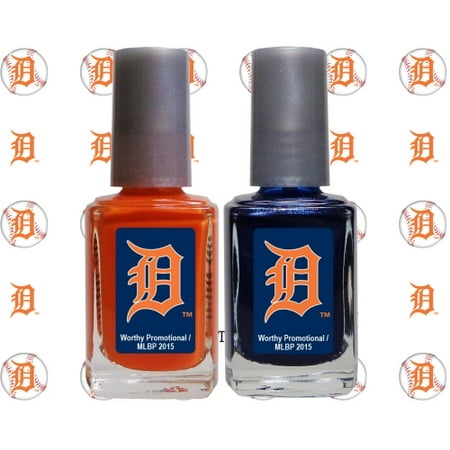 Detroit Tigers 2-Pack Nail Polish with Nail Decal - No Size