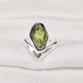 thumbnail image 2 of Natural Peridot Ring, Rough Peridot Gemstone Ring, August Birthstone, Crown V Ring, 925 Sterling Silver, Womens Ring, Christmas, Thanksgiving, Handmade, Statement Jewelry, Rough Gemstone Jewelry, 2 of 5
