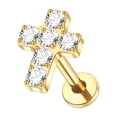 thumbnail image 1 of 1PC Titanium Ear Piercing Cartilage Earrings Tragus Helix Pirsing Labret Piercing Cross Ear Lobe Lip Rings Daith Jewelry Women FJH, 1 of 6
