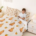 thumbnail image 3 of Erosebridal Capybara Kids Full Size Sheets, Cartoon Orange Fruit Bed Sheets, 4-Piece, 3 of 5