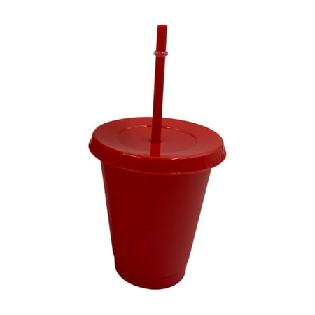 

Greenred Christmas Straw Cup Festive Reusable PP Solid Color Drinking Tumbler with Lid for Home