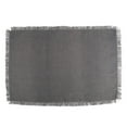 thumbnail image 3 of Contemporary Home Living Fringed Rectangular Cotton Placemats - 19" - Gray - Set of 6, 3 of 5