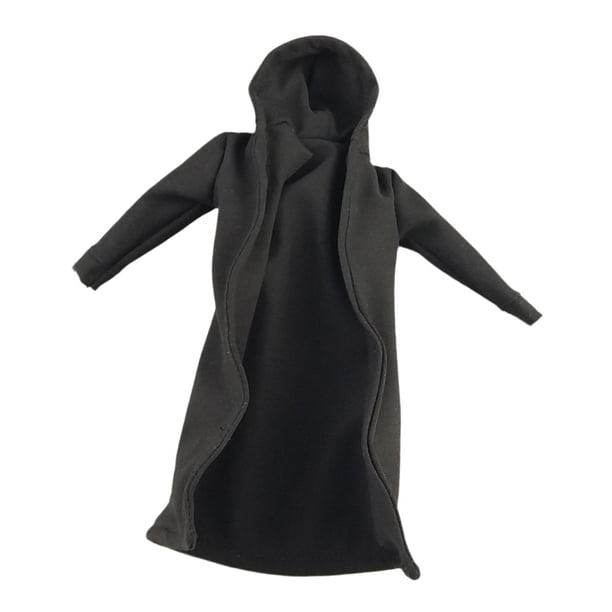 Modelo de abrigo masculino a escala 1/12, abrigo cortavientos en miniatura para figuras de 6 pulgadas. Negro
