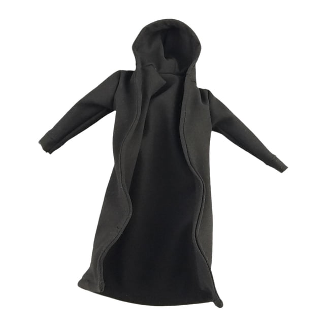 Abrigo tipo gabardina a escala 1/12, modelo para figura de acción, ropa, accesorios, decoración, elegante abrigo cortavientos para figura de acción de Negro