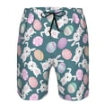 thumbnail image 3 of Balery Cute Rabbit Easter Traje de Baño Estilo Hawaiano para Hombre, Shorts de Secado Rápido con Bolsillos-Large, 3 of 6