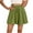 Green, variant on Women Wide Leg Casual Shorts Mini Ruffle Half Pants High Waist Elastic Short Solid Color Drawstrings Pant Lightweight Breathable Summer Skorts with Wave Hem
