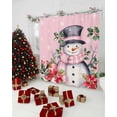 thumbnail image 5 of Pink Snowman Shower Curtain, Christmas Poinsettia Winter Snowflake Waterproof Fabric Shower Curtains with 12 Hooks, Bathroom Curtain Set for Bathroom Accessories Decor, 60 x 72 Inches, 5 of 9