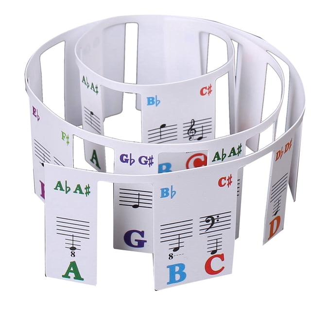 Pegatinas para Teclado de Piano, Piano de Cola/EléCtrico, 88 Teclas, NotacióN de Pentagrama, Tira de Notas, SíMbolo de Etiqueta para Estudiantes Principiantes
