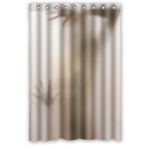 HelloDecor Mysterious Man Behind The Hazy Glass Shower Curtain