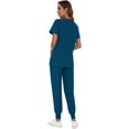 thumbnail image 3 of Ensemble de Blouses Médicales pour Femmes - Haut à Col en V Extensible & Pantalon Jogger avec 8 Poches, 3 of 6
