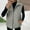 Gray, variant on Hueook Fall Jacket Womens Ladies Winter Vests Sleeveless Fleece Jacket Zip Up Stand Collar Long Warm Drawstring Coat with Pockets Outerwear Brown 2X