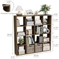 thumbnail image 2 of 16-Cube Brown Open Back Storage Organizer Bookcase, Decorative Cubical Shelf for Living Room or Home Office, 2 of 4