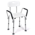 thumbnail image 1 of Costway Shower Bath Chair 6 Adjustable Height Bathtub Stool w/Removable Backrest&Armrest, 1 of 10
