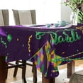 thumbnail image 3 of Coolnut Mardi Gras Rectangle Tablecloth, Spill-Proof Polyester Table Cloth, Table Cover for Kitchen Dining Picnic Holiday Party Decoration, 60"x60", 3 of 7