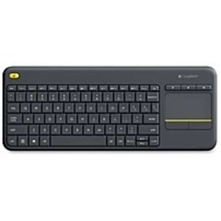 - Refurbished Logitech K400 Plus Touchpad Wireless Keyboard - Wireless Connectivity - USB Interface - English, French - TouchPad - Compatible with Smart TV, Computer - Mute, Volume Up, Volume Down