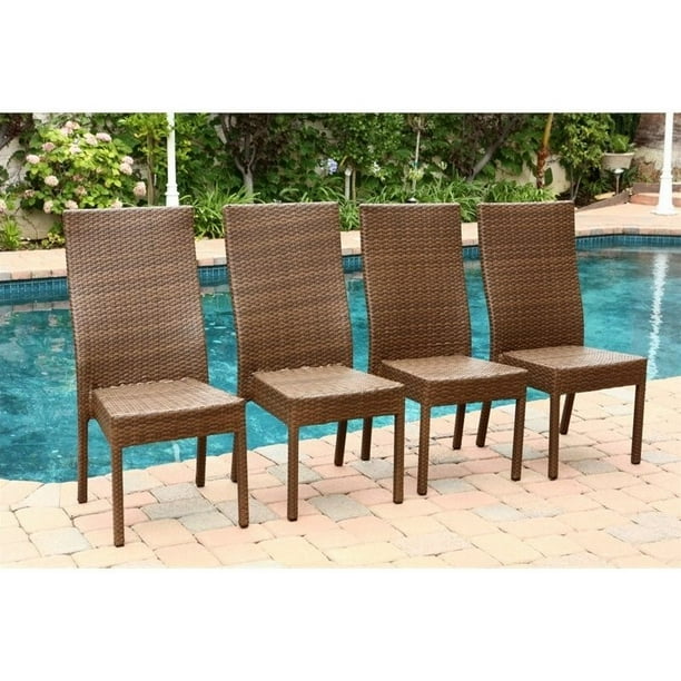 Abbyson Palermo Outdoor Wicker Dining Chair In Brown Set Of 4 Com Abbyson Palermo Outdoor Wicker Dining, Abbyson Outdoor Furniture